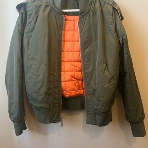 TNA Olive Green Bomber Jacket